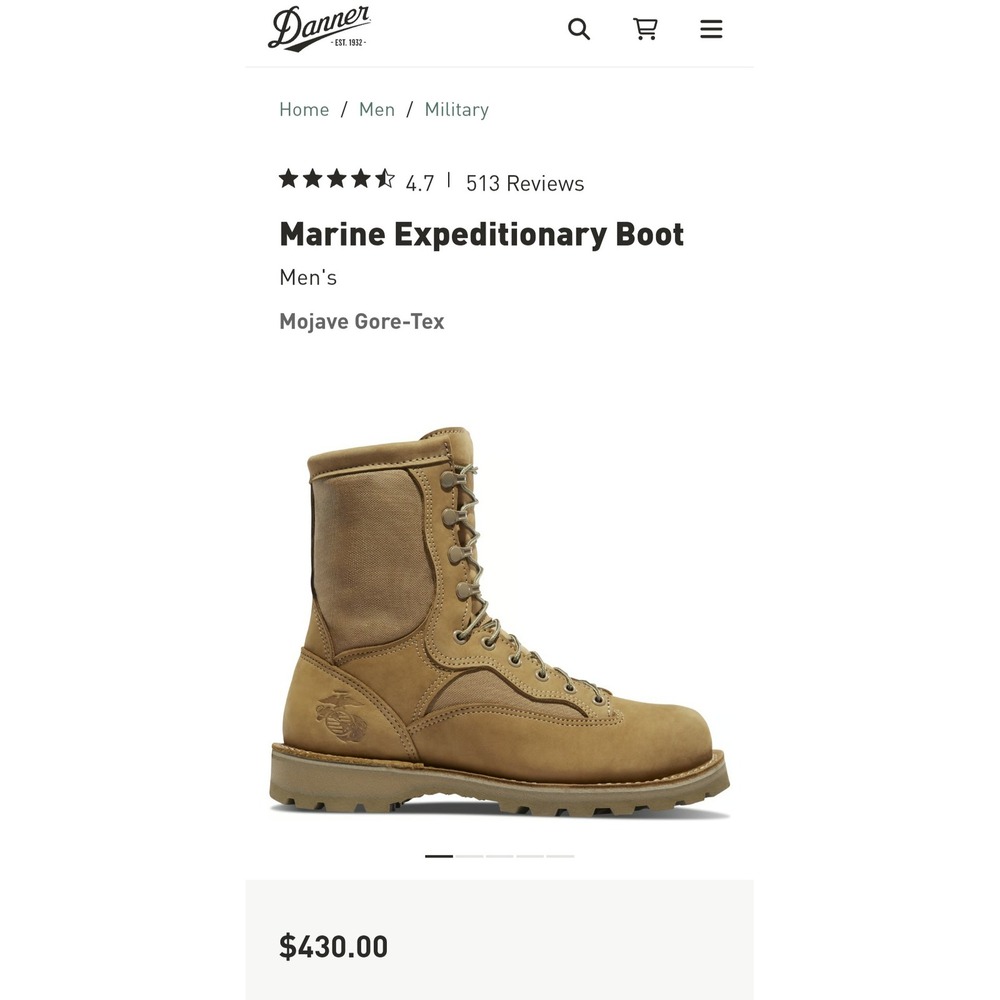 Danner USMC RAT Temperate Boots Mojave Gore-Tex Military 15660X Mens 11.5 R